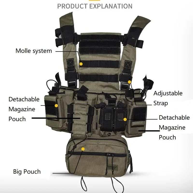 Crossfit Gear For Men - D3CR Chest Rig Vest Multicam Hitam